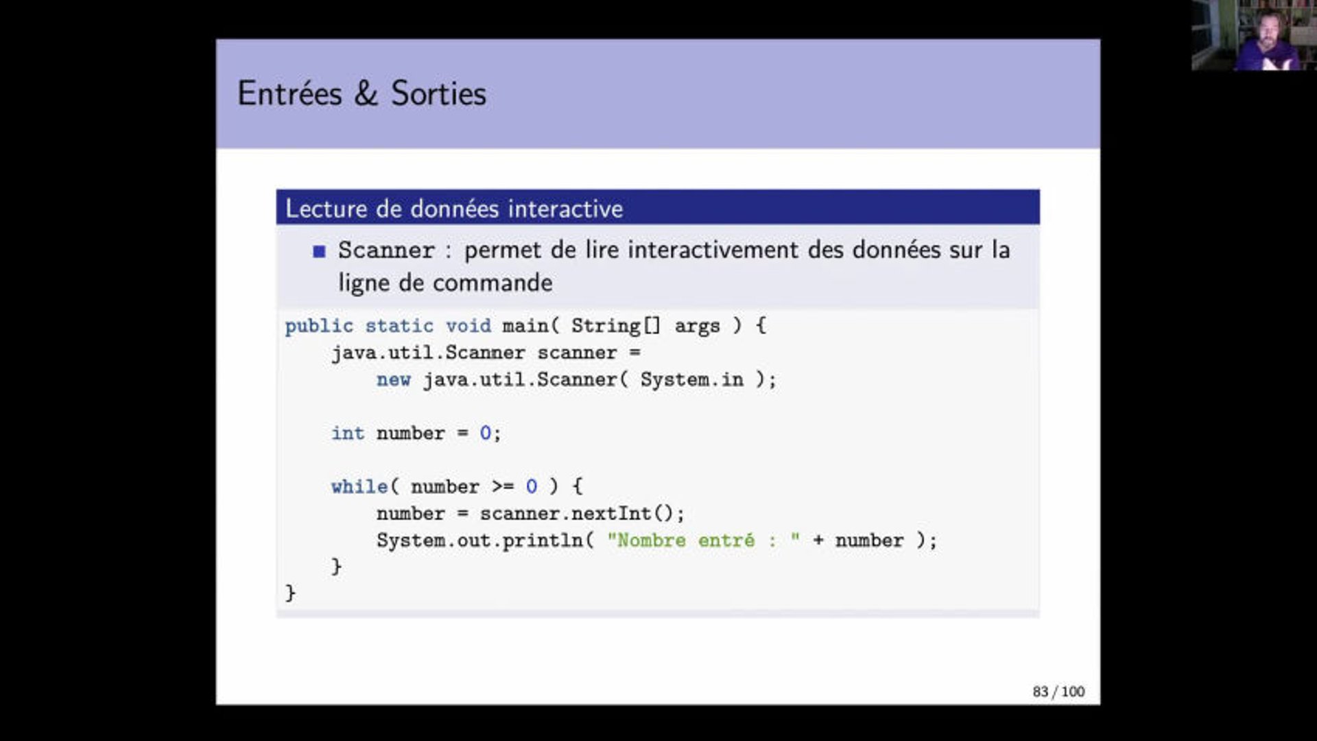 Module 1.Intro Java (vs Python).06.Entrées et sorties - Peertube du DIRO